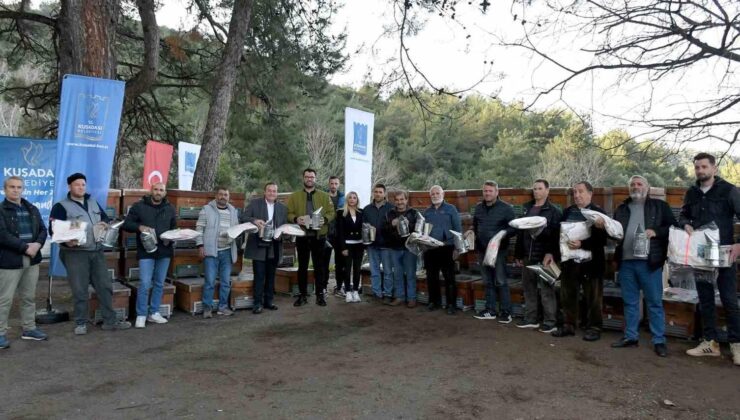 Kuşadası Belediyesi, Güzelçamlı’da arıcılara malzeme desteği sağladı