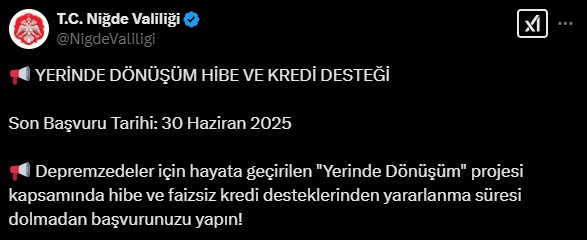 niğde valiliği deprem yardımı kaç tl kimler faydalanabilir