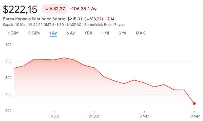 tesla hisse neden düştü 2025