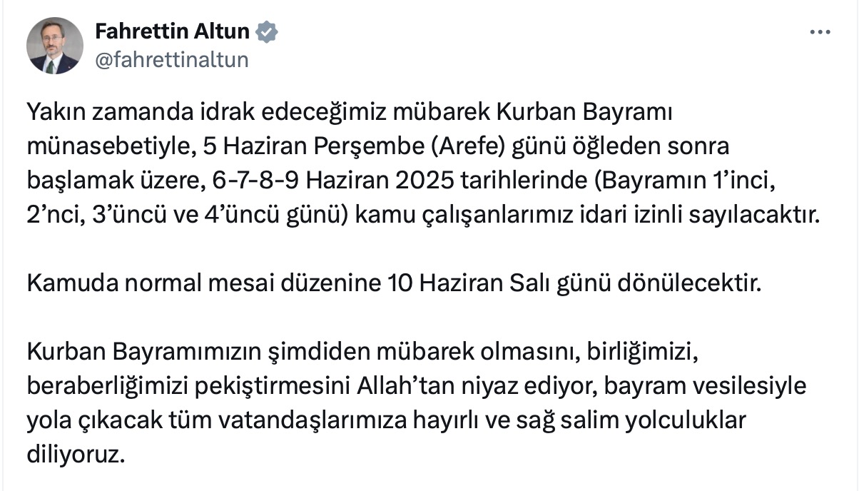 Kurban bayramı tatili uzayacak mı uzamayacak mı 2025