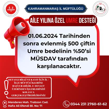 Yeni evlenenlere umre desteği 2025