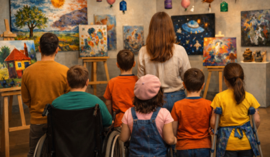 Özel gereksinimli çocukların emeği sergide