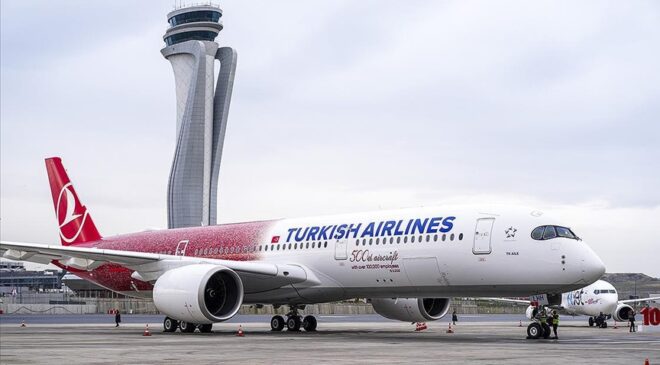 Gökyüzüne imzasını attı: THY’nin 500’üncü uçağı dünyayı ekrana kilitledi