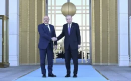Cumhurbaşkanı Erdoğan Lübnan Cumhurbaşkanı Avn’ı Külliye’de resmi törenle karşıladı