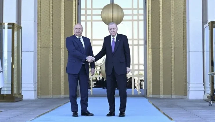 Cumhurbaşkanı Erdoğan Lübnan Cumhurbaşkanı Avn’ı Külliye’de resmi törenle karşıladı