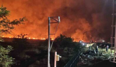 Diyarbakır’da korkutan anız yangını