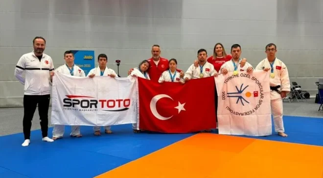 Down Judo Milli Takımı İsveç’i madalyalara boğdu! 7 madalya birden