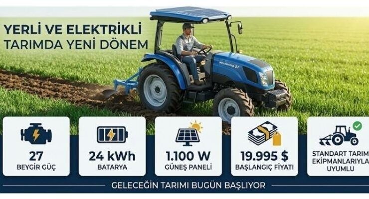 Güneşten beslenen elektrikli traktörle tarımda yeni çağ