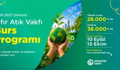 Sıfır Atık Vakfı’ndan lisansüstü öğrencilere 38 bin TL’ye varan burs