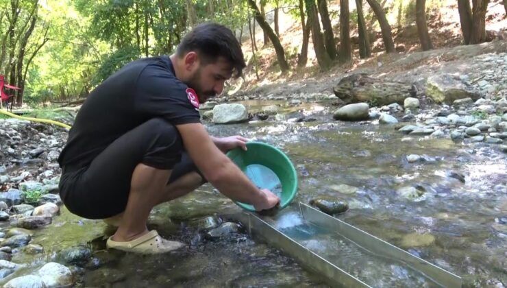 Doğada altın aramayı mesleğe dönüştürdü, günde 5 grama kadar çıkarıyor