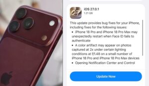 ios 27 0 1 yayinlandi iphone 18 pro face id sorunu duzeltildi211011 0
