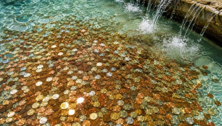 İtalya, Trevi Çeşmesi’nden yılda 84 milyon TL bozuk para çıkarılıyor